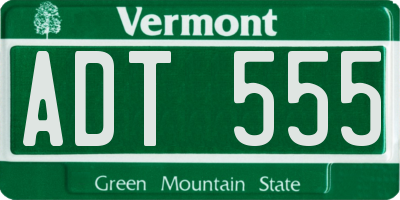 VT license plate ADT555