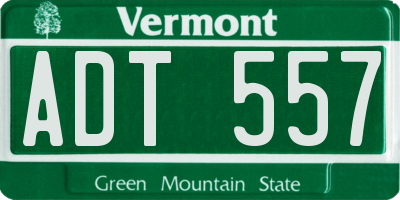 VT license plate ADT557