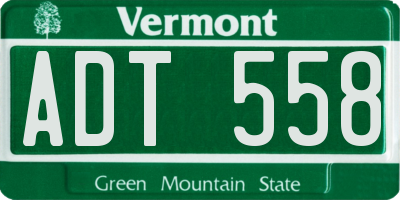 VT license plate ADT558