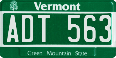 VT license plate ADT563