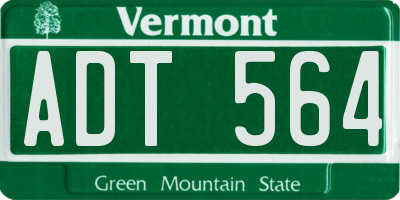 VT license plate ADT564