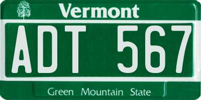 VT license plate ADT567
