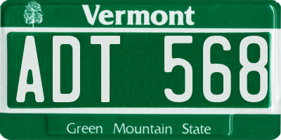 VT license plate ADT568