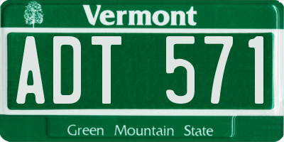VT license plate ADT571