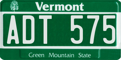 VT license plate ADT575