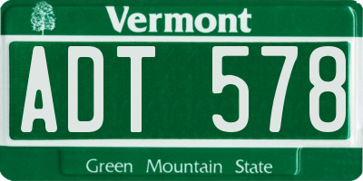 VT license plate ADT578
