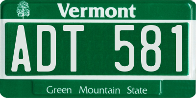 VT license plate ADT581