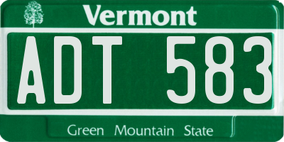 VT license plate ADT583