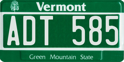 VT license plate ADT585