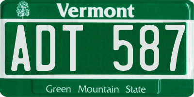 VT license plate ADT587