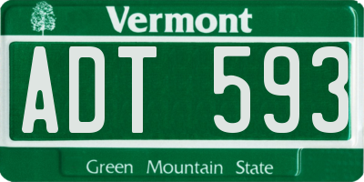 VT license plate ADT593
