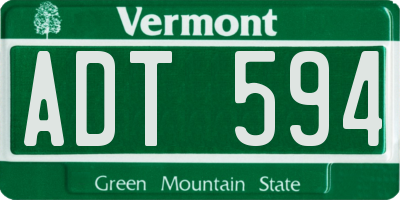 VT license plate ADT594