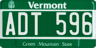 VT license plate ADT596