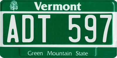 VT license plate ADT597