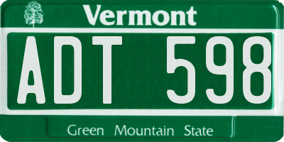 VT license plate ADT598