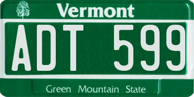 VT license plate ADT599