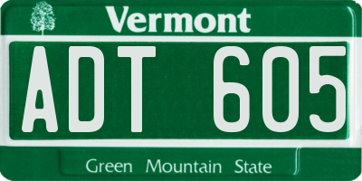 VT license plate ADT605