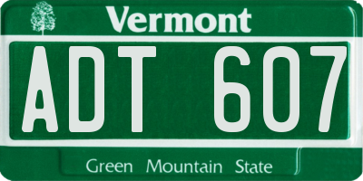 VT license plate ADT607