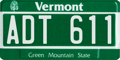VT license plate ADT611