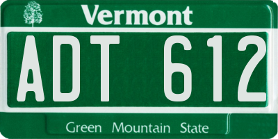VT license plate ADT612