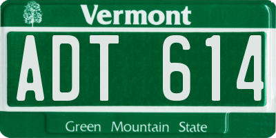 VT license plate ADT614