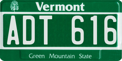 VT license plate ADT616
