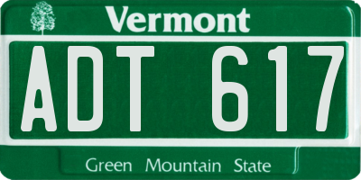 VT license plate ADT617