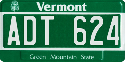VT license plate ADT624