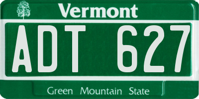 VT license plate ADT627
