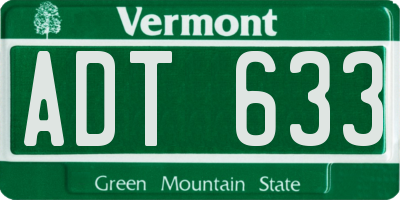 VT license plate ADT633