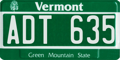 VT license plate ADT635