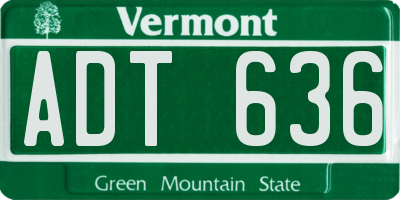 VT license plate ADT636