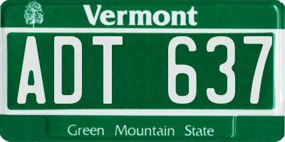 VT license plate ADT637