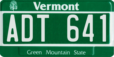 VT license plate ADT641