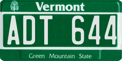 VT license plate ADT644