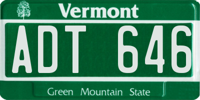 VT license plate ADT646