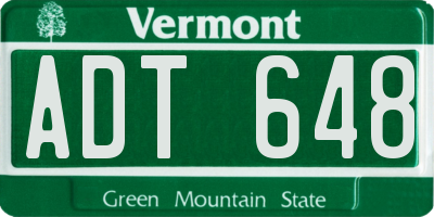 VT license plate ADT648