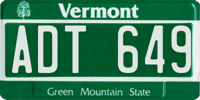 VT license plate ADT649