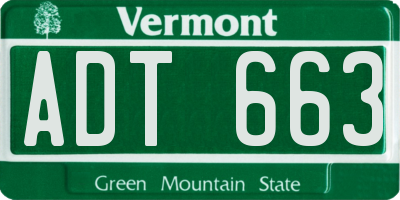 VT license plate ADT663