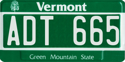 VT license plate ADT665