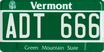VT license plate ADT666