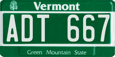 VT license plate ADT667