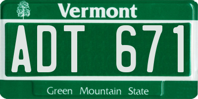 VT license plate ADT671