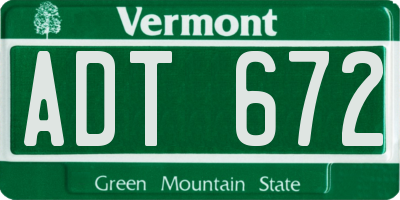 VT license plate ADT672