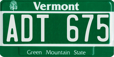 VT license plate ADT675