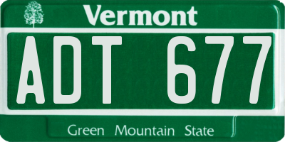 VT license plate ADT677