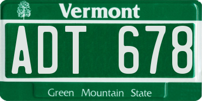 VT license plate ADT678
