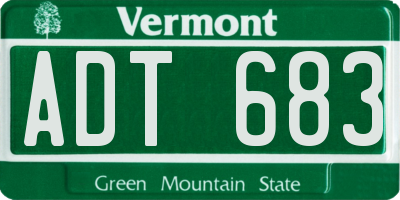VT license plate ADT683