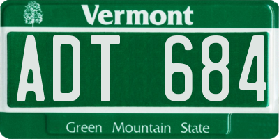 VT license plate ADT684