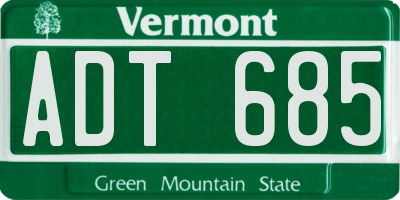 VT license plate ADT685